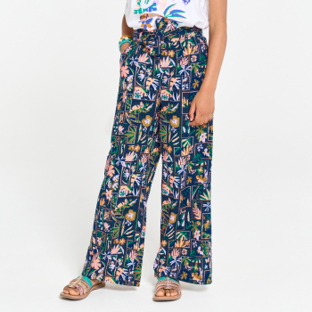 بنطلون واسع مطبوع متعدد الألوان للفتيات